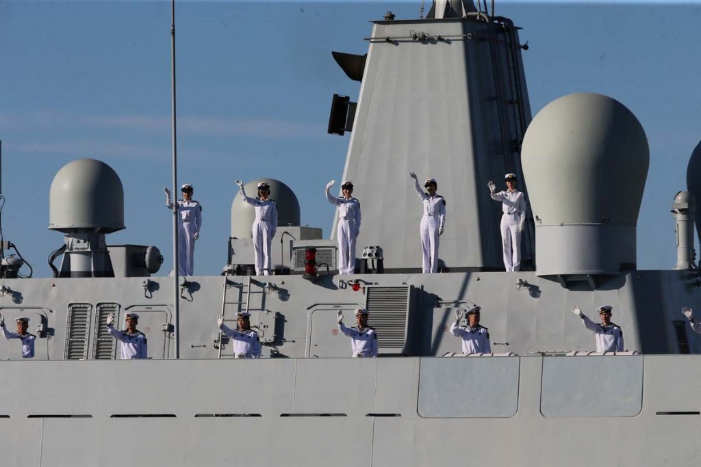 Chinese Navy members at Iran's port city of Chahbahar, during joint naval drills in the Gulf of Oman. Photo credit: WANA via REUTERS