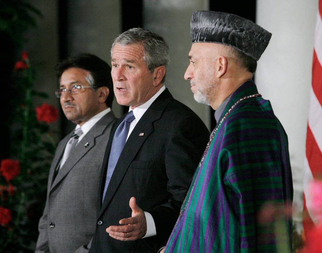 For much of the past two decades, the driver of this topsy-turvy relationship has been Afghanistan. Bush. Afghanistan's Hamid Karzai and Pakistan's Pervez Musharraf at the White House, in 2006. Photo credit: REUTERS/Jim Young