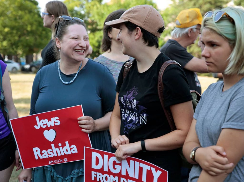Judaism has always encouraged debate and disagreements.  A ‘Detroit Jews For Justice’ event in support of Congresswoman Rashida Tlaib. Photo credit: REUTERS/Rebecca Cook