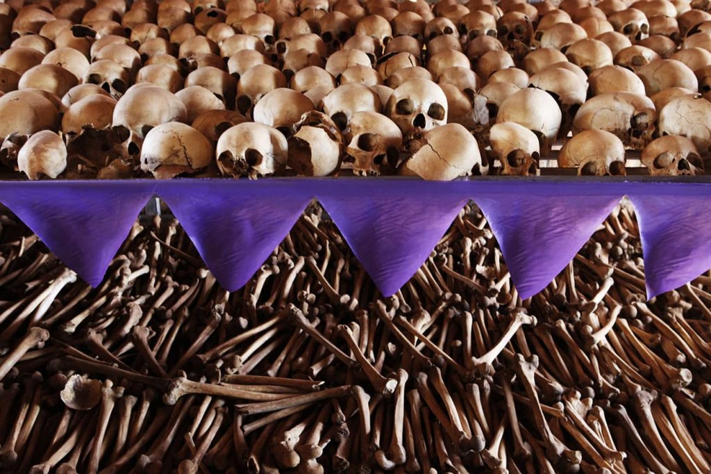 The simplest of technologies. A genocide memorial inside the church at Ntarama, Rwanda, where some 5,000 people sought refuge in April 1994, but were massacred using grenades, clubs and machetes. Photo credit: REUTERS/Finbarr O'Reilly