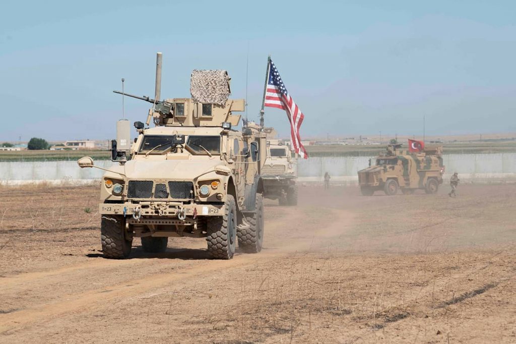  Turkey has taught the Kurds—and the US—a lesson.  A joint American and Turkish patrol in northeast Syria, 2019. Photo credit: US Army/Spc. Alec Dionne/Handout via REUTERS
