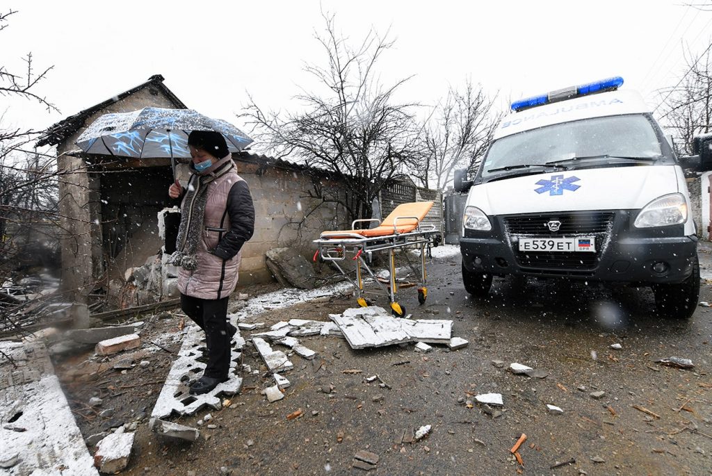 Donetsk in aftermath of shelling. Photo credit: Taisiya Vorontsova/TASS via Reuters Connect.