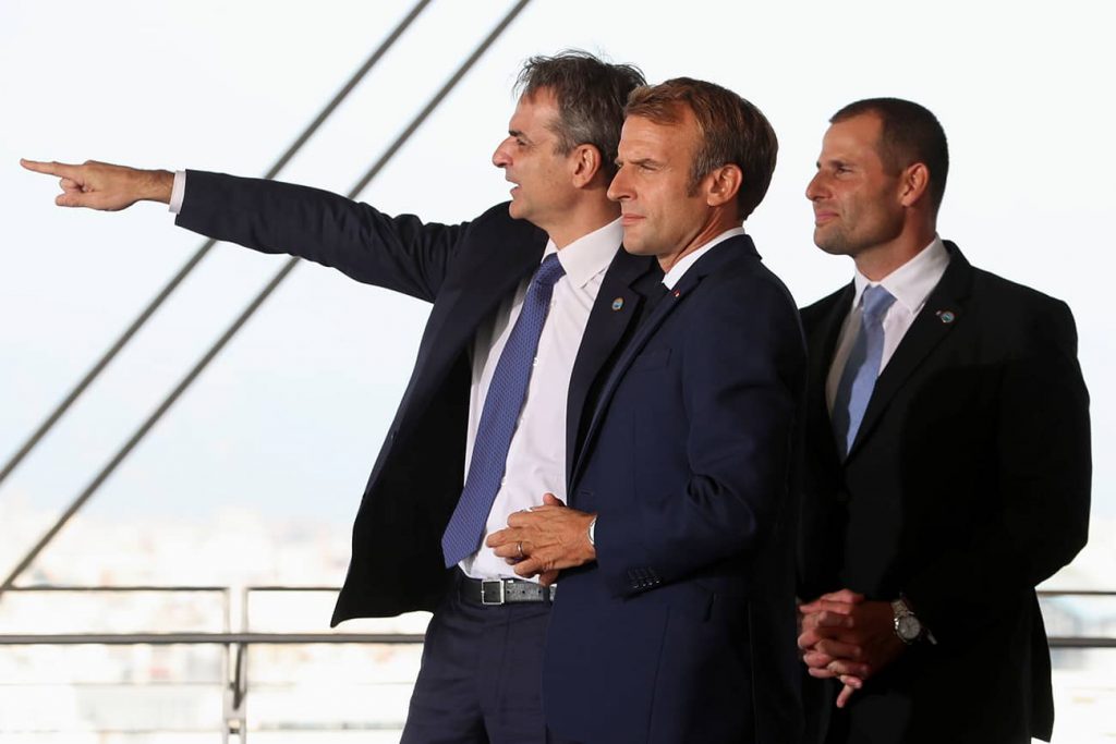 Greek Prime Minister Kyriakos Mitsotakis, Malta’s Prime Minister Robert Abela, and French President Emmanuel Macron at the MED7 Mediterranean countries summit, in Athens, Greece. Photo credit: REUTERS