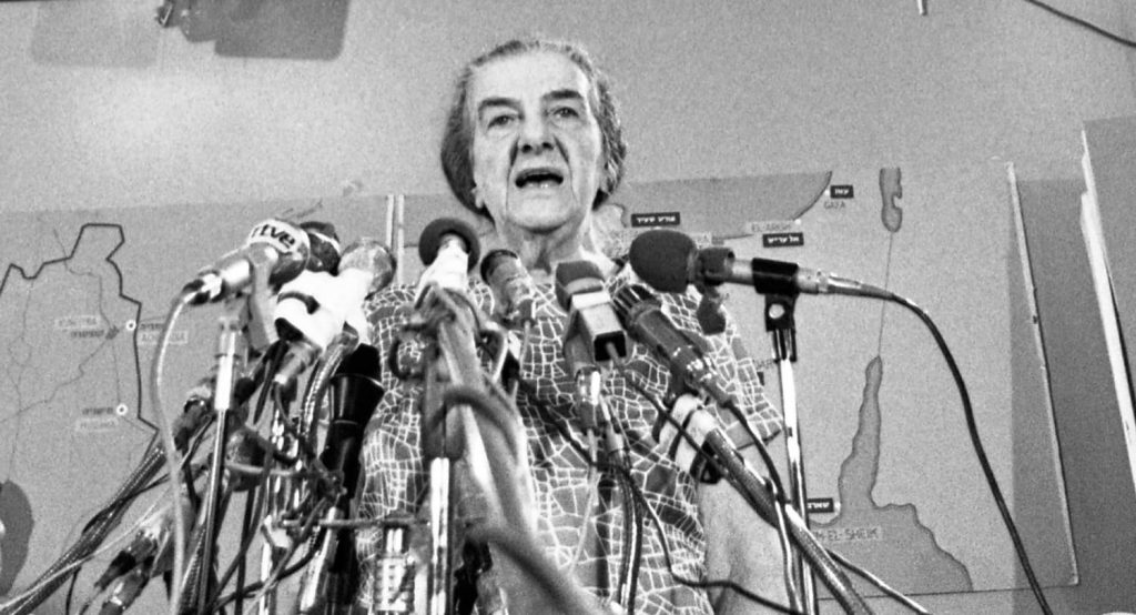 Prime Minister Golda Meir, during the Yom Kippur War, October 1973. Photo credit: imago images/Sven Simon via Reuters Connect