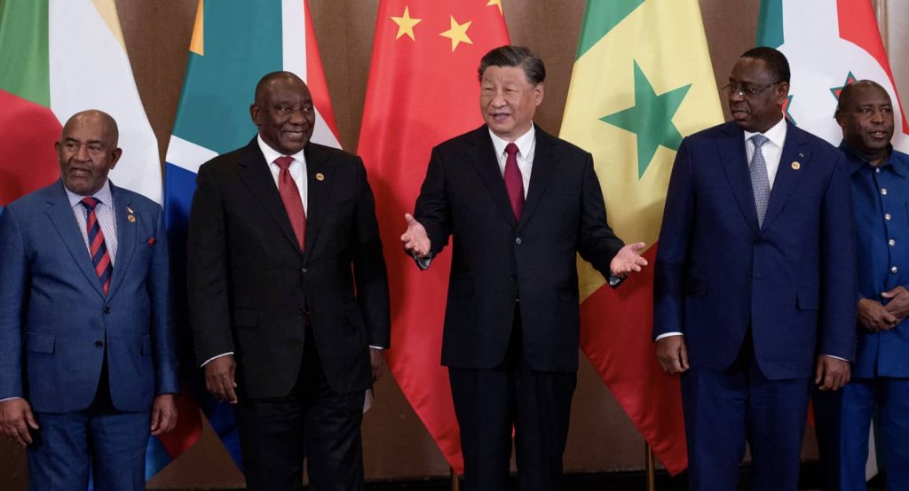 President Xi Jinping and South African President Cyril Ramaphosa at the China-Africa Leaders’ Dialogue during the BRICS Summit in Johannesburg, August 24, 2023. Photo credit: REUTERS/Alet Pretorius/Pool