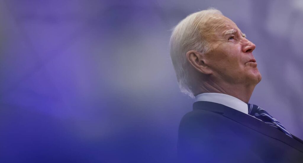 US President Biden delivers remarks as he visits Israel, October 18, 2023. Photo credit: REUTERS/Evelyn Hockstein.