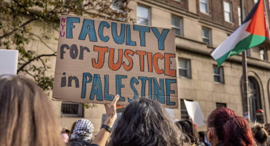 Pro-Palestinian rally at Columbia University, November 15, 2023. Photo credit: Michael Nigro/Sipa USA via Reuters Connect.