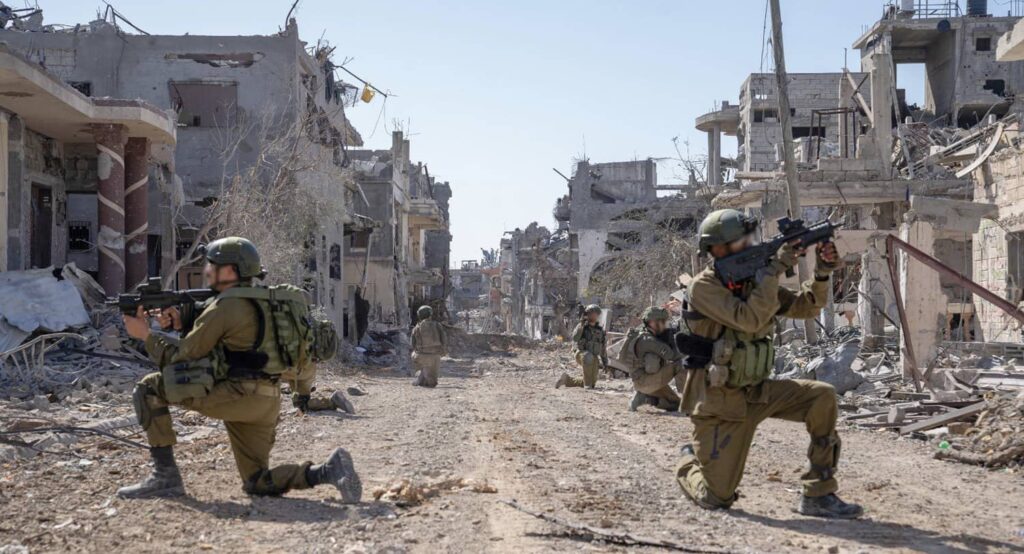 IDF troops in Gaza, November 2023. Photo credit: EYEPRESS via Reuters Connect.