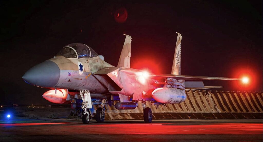 Israeli Air Force F-15 Eagle following interception mission of Iran attack, April 14, 2024. Photo credit: Israel Defense Forces/Handout via REUTERS.