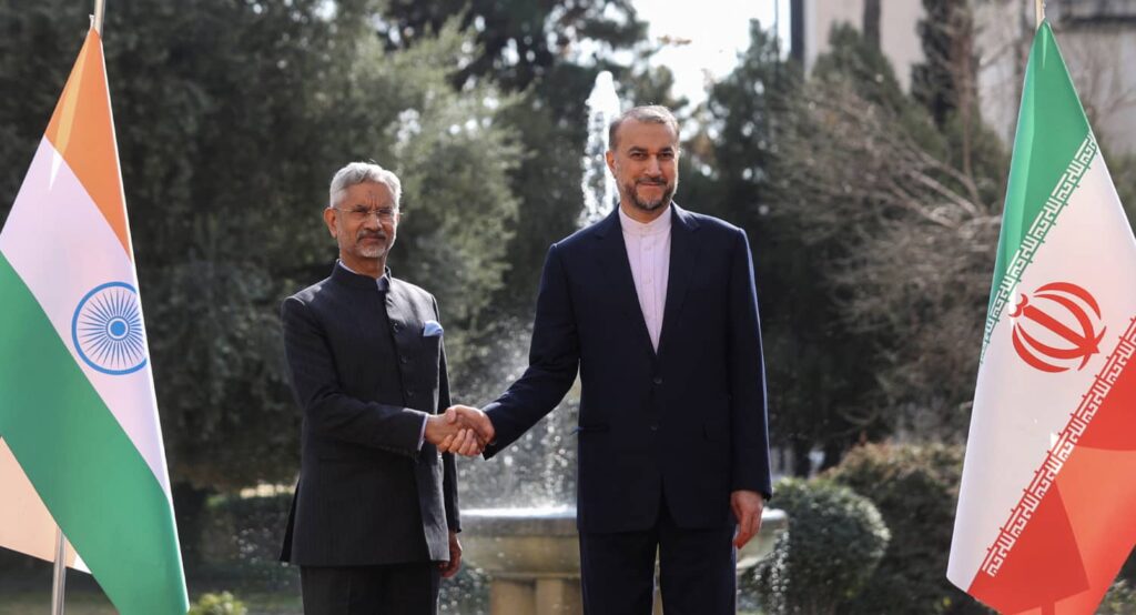 Iran's Foreign Minister Hussain Amir Abdullahian meets with Indian Foreign Minister Subrahmanyam Jaishankar, in Tehran, January 15, 2024. Photo credit: Majid Asgaripour/WANA via REUTERS.