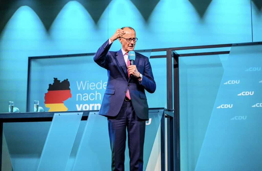 Friedrich Merz, the Christian Democratic candidate for chancellor, January 2025. Photo credit: IMAGO/Eibner via Reuters Connect.