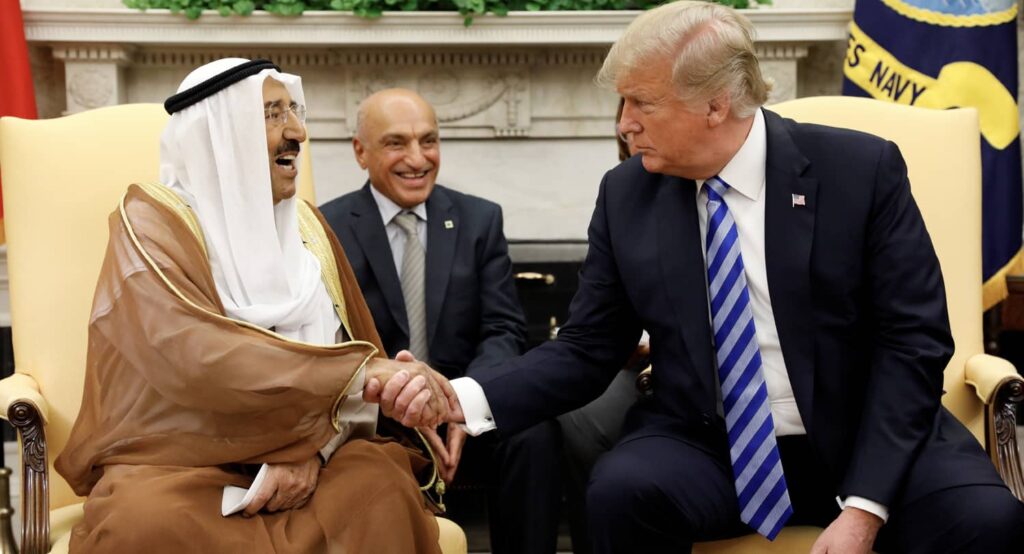 Kuwait's Emir Mishal Al-Ahmad Al-Jaber Al-Sabah at the White House, September 2018. Photo credit: REUTERS.