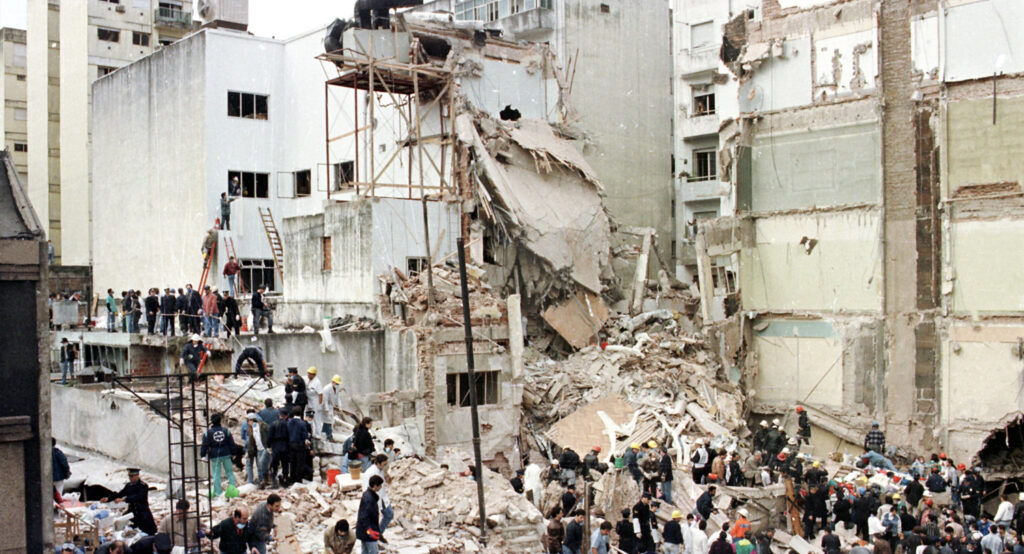 The 1994 terrorist attack on the AMIA Jewish community center in Buenos Aires. Photo credit: REUTERS.
