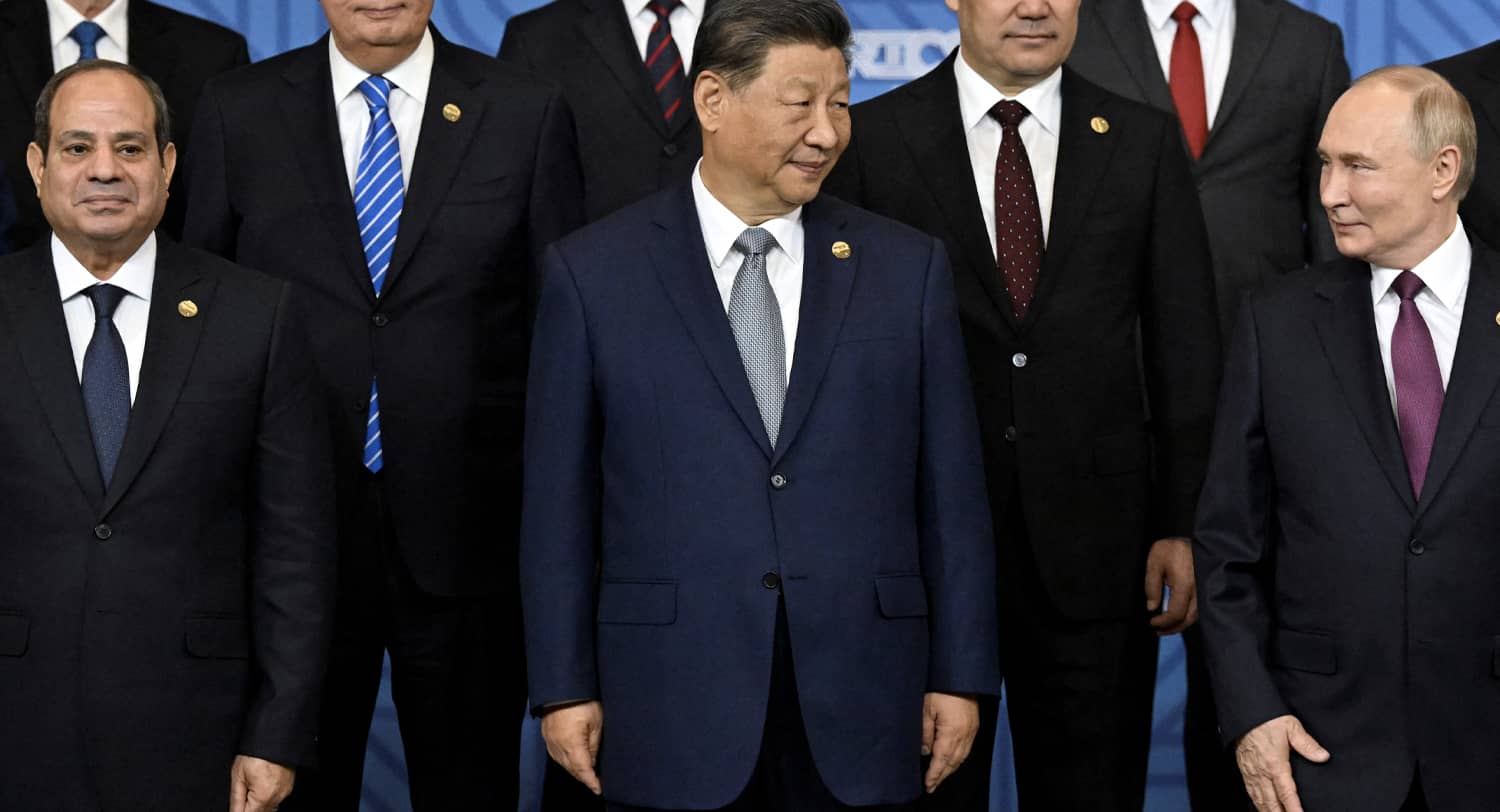 Egyptian President Abdel Fattah el-Sisi, Chinese President Xi Jinping and Russian President Vladimir Putin at the BRICS summit in Kazan, Russia, October 24, 2024. Photo credit: via REUTERS.