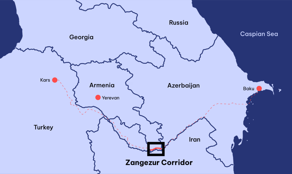 Zangezur Corridor map